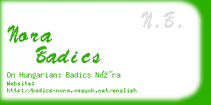 nora badics business card